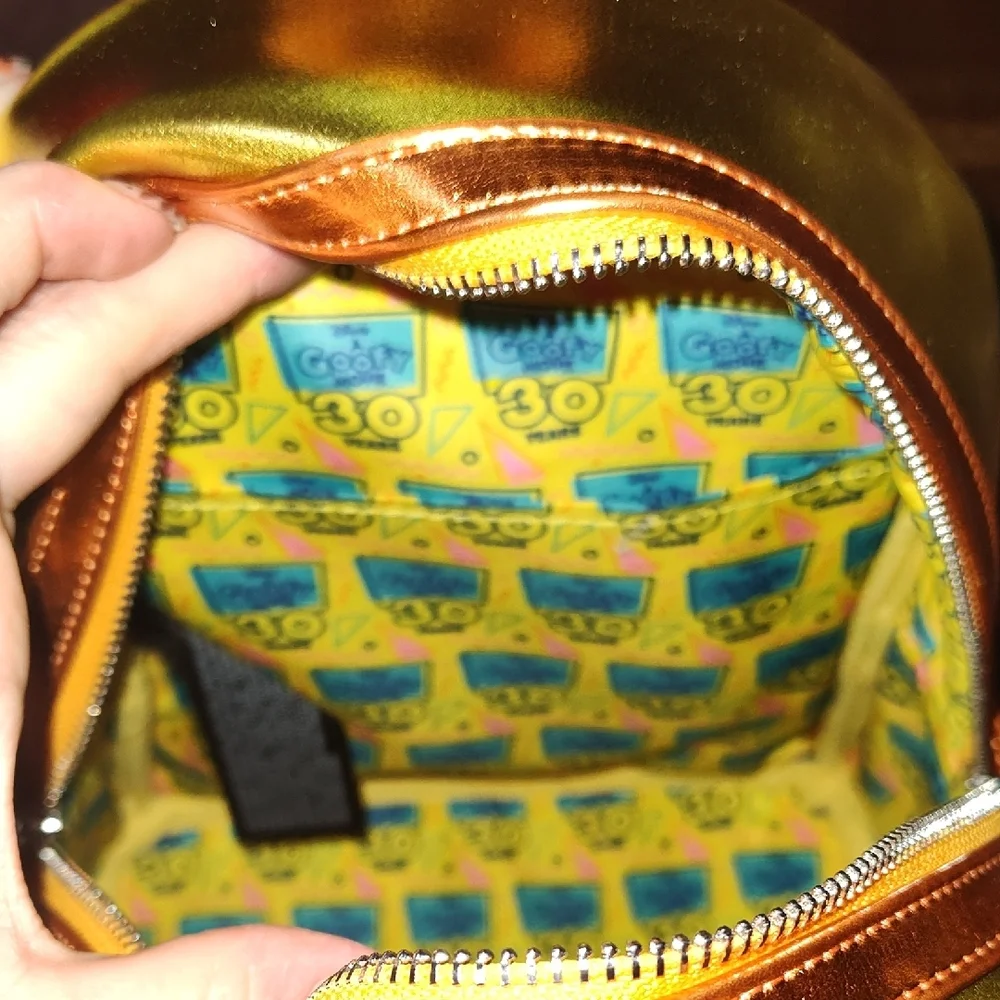 Loungefly Metallic Gold Cartoon Scientist Mini Backpack - Picture 5 of 5